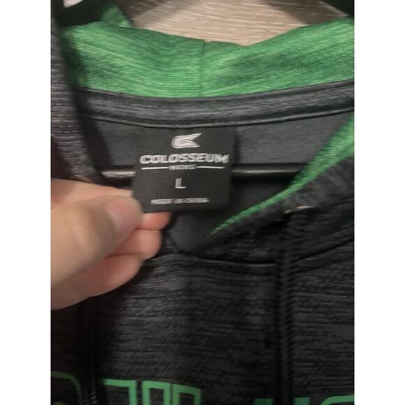 University of North Texas Mean Green Black Hoodie Size Large Colosseum Pockets - Picture 3 of 8